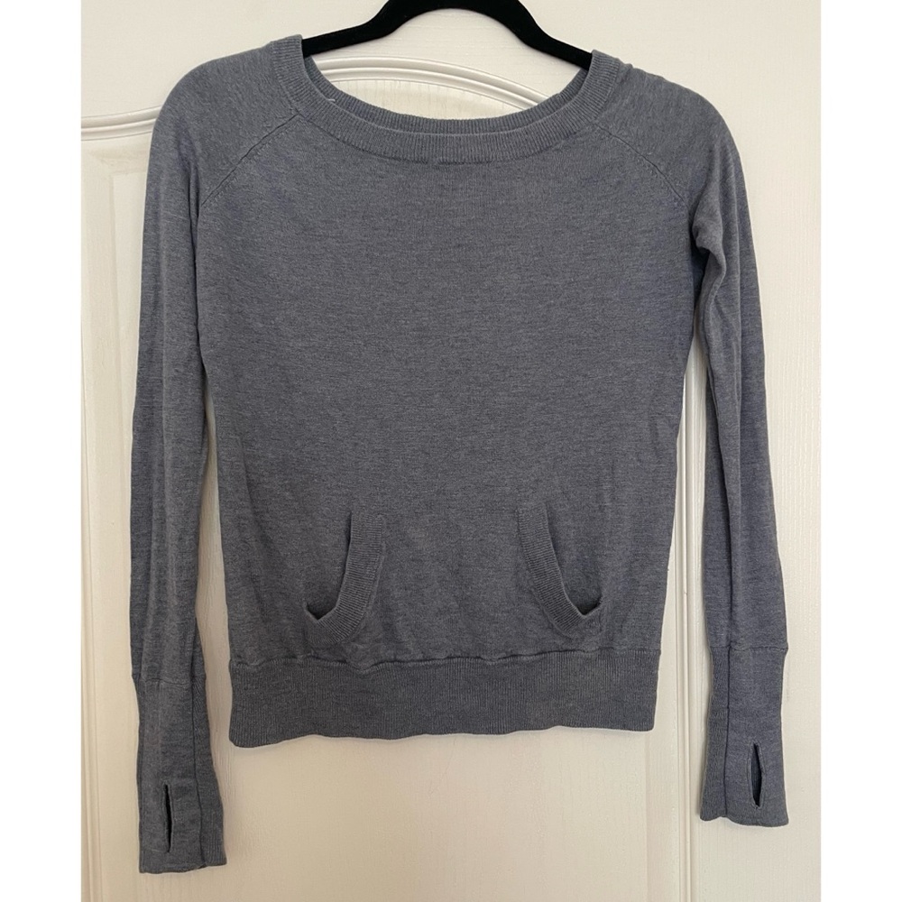 Lululemon Blue Gray boat neck long sleeve sweater size 2